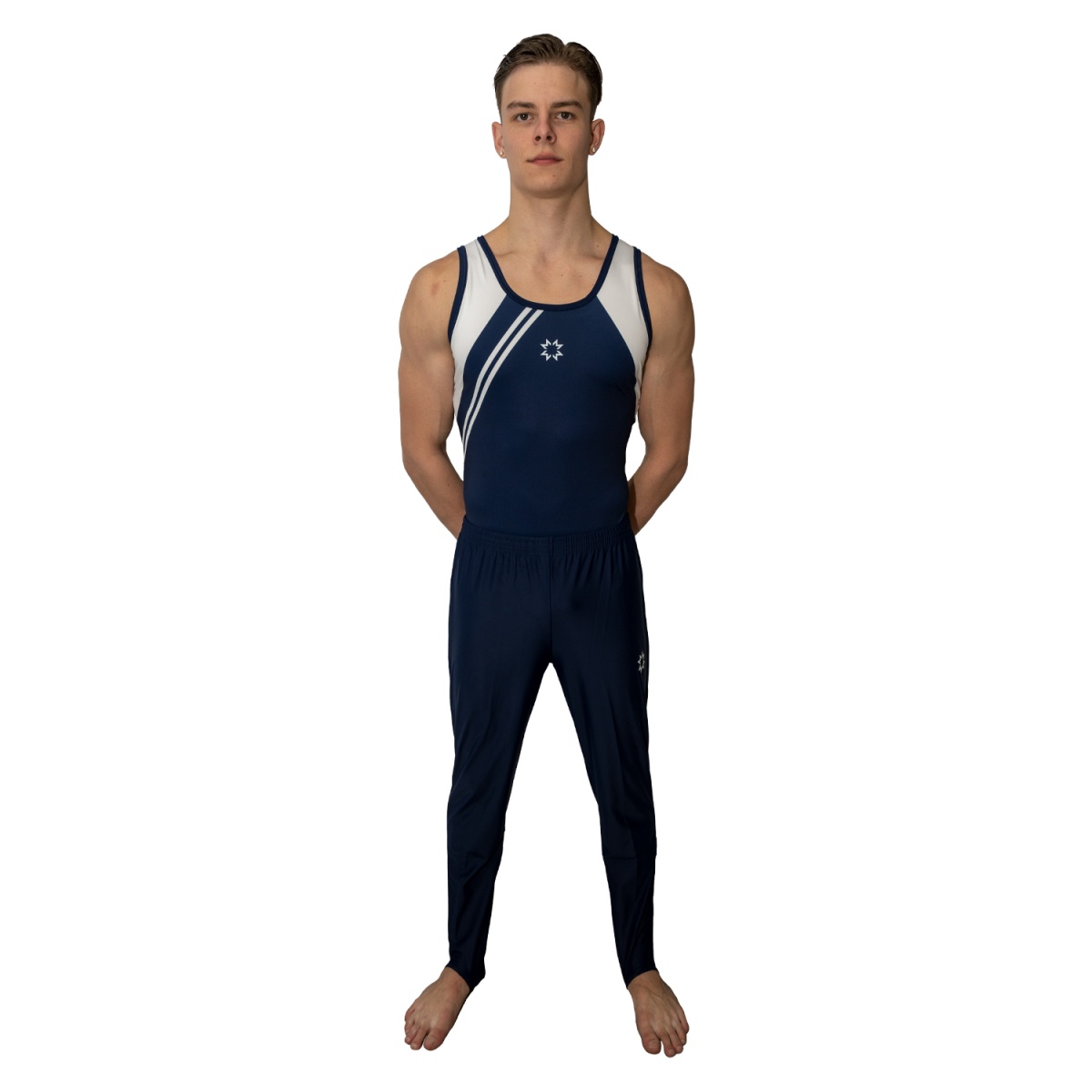 Lang Kunstturnhose Marine