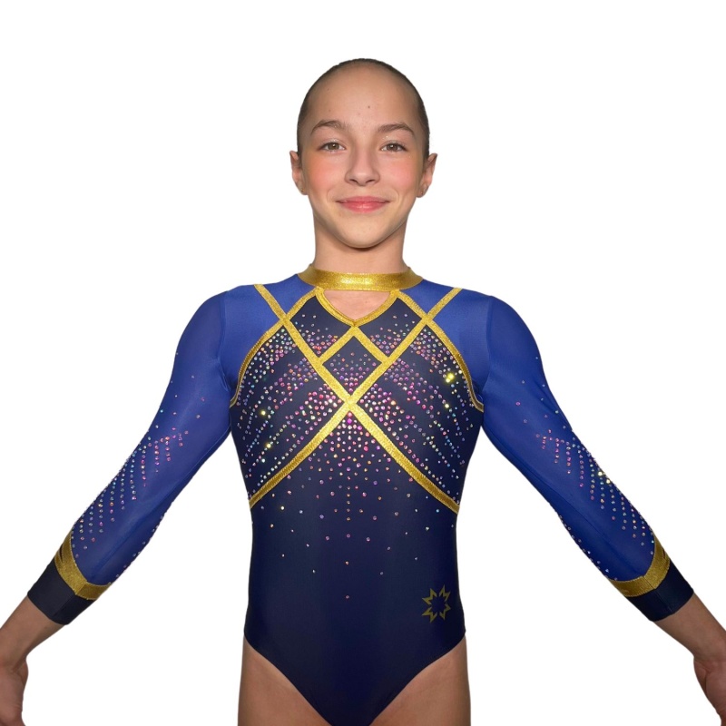 Lenvie Blau Gymnastikanzug